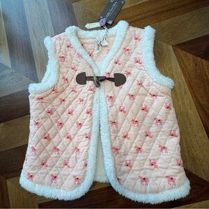 Matilda Jane Pink Quilted Vest with Horse Pattern new with tags